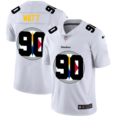 Pittsburgh Steelers #90 T.J. Watt White Men's Nike Team Logo Dual Overlap Limited NFL Jersey Men's.png